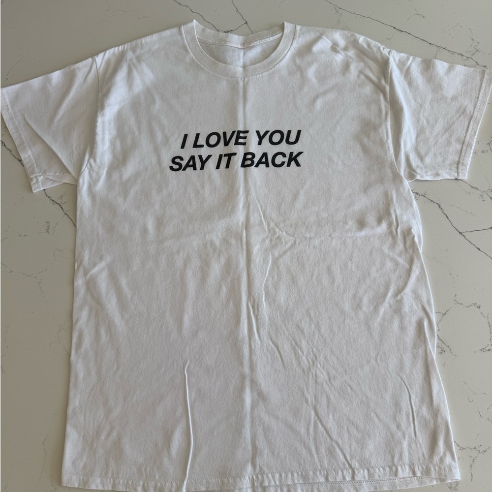 LONELY GHOST White Tee with Black Slogan
